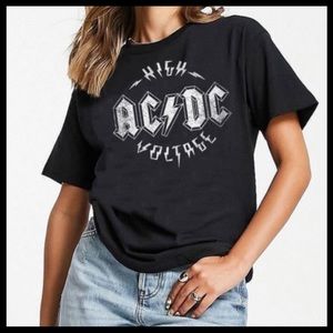 AC DC High Voltage AC/DC Graphic T-shirt Rock Band Concert Tee Shirt Size XXL